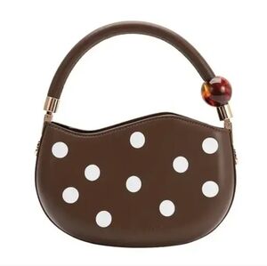 Melie Bianco Brown Polka Dot Handbag